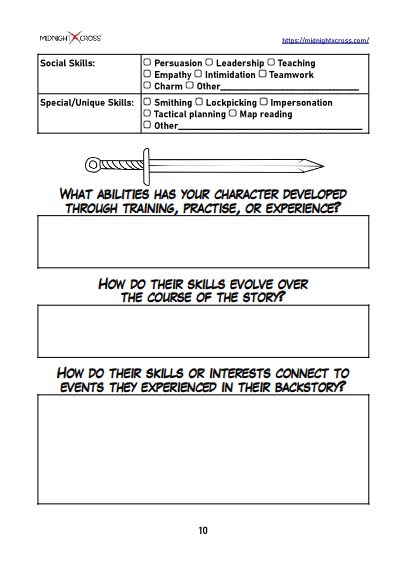 Pro Character Creation Worksheet Preview 10